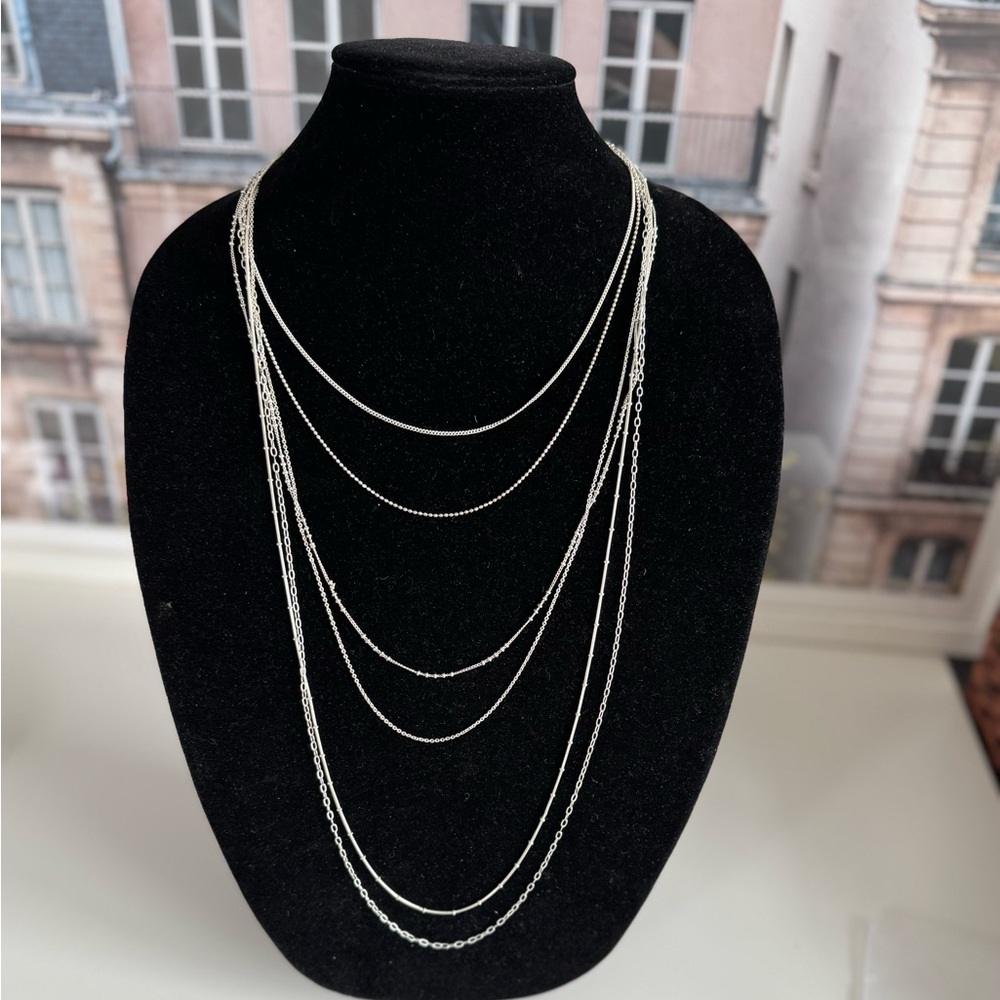 NWOT Vibtage Banana Republic Six Strand Silver Tone Necklace